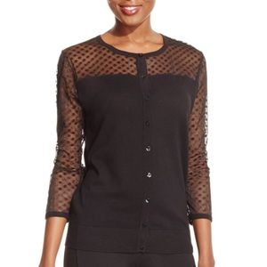 August Silk adorable polka dot cardigan ⚫️